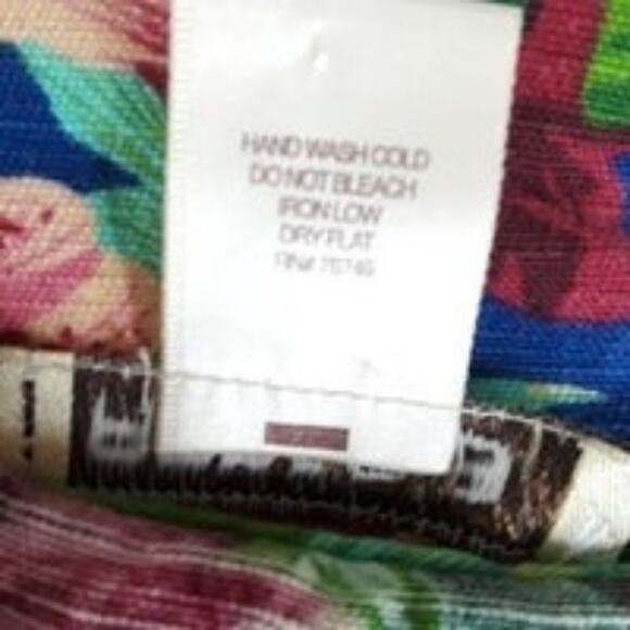 Arden B Zip Floral Pleated Flare Sleeveless Dress Small Blue Yellow - Picture 7 of 7